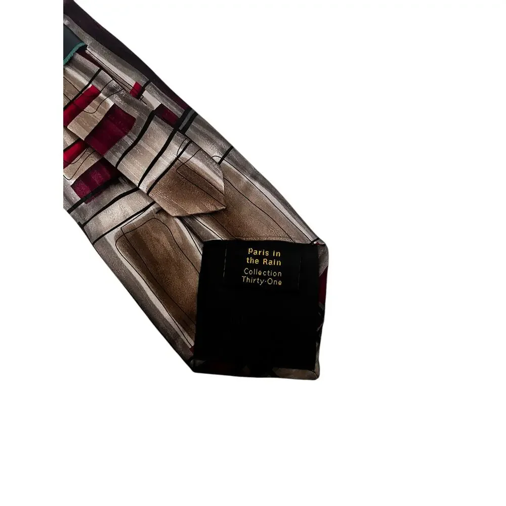 J. Garcia Men’s Tie abstract design Paris in the rain extra long collection 31.